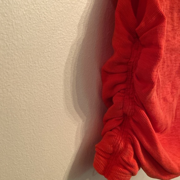 Free People Guave Berry ( Orange ) Crop Top w Ruched Sides, Size: Large, NWT - Picture 4 of 7